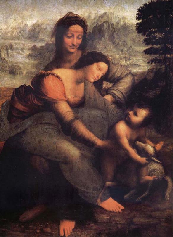 LEONARDO da Vinci The Virgin and the Nino with Holy Ana France oil painting art